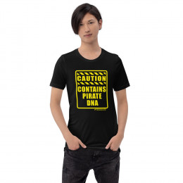 CAUTION - CONTAINS PIRATE DNA - SHORT-SLEEVE UNISEX T-SHIRT